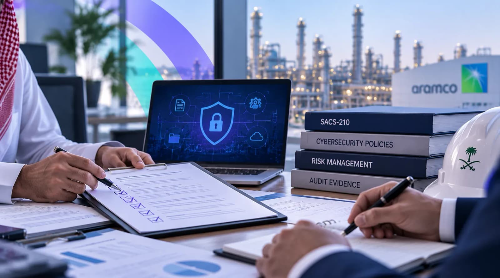 Aramco CCC cybersecurity compliance assessment preparation for Saudi suppliers